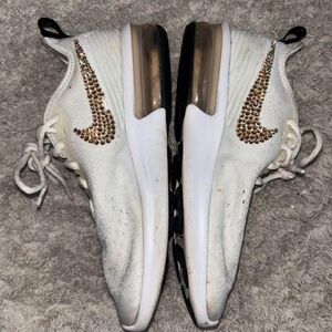 White Sneakers with Gold Accents